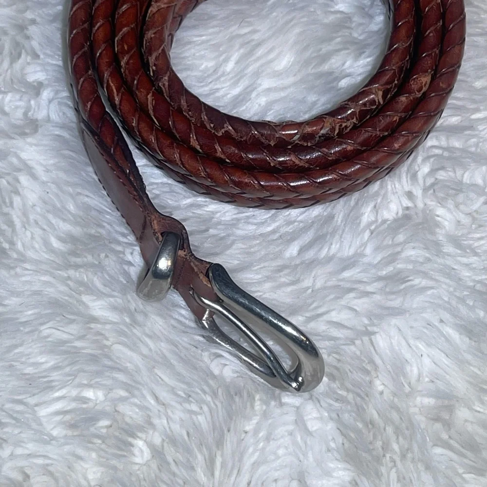 Coach vintage Braided Brown Leather Belt size 40”
